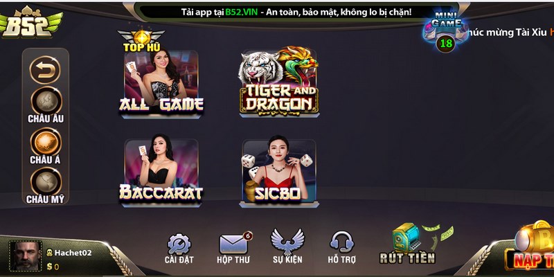 Casino ở B52 cung cấp trò chơi xóc đĩa trực tuyến chất lượng